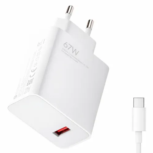 Kit Carregador Super Turbo De 67w (fonte + Cabo) Tipo C Xiaomi Mi Pad 5 Pad 4 Mi11Branco