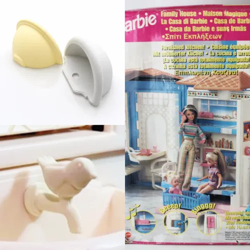 Pia externa e torneira de pássaro da Barbie Family House