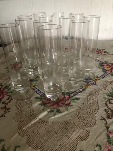 jogo de 12 taças tipo flute em cristal