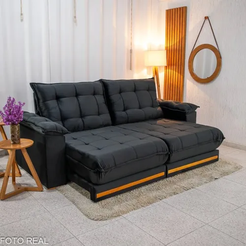 Sofá Retrátil Reclinável Saint 2.30m D33 e Molas Ensacadas Entrega Rápida