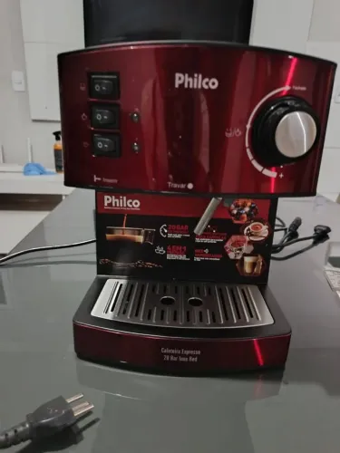 Cafeteira Expresso Philco 20 Bar Inox Red - Semi Nova