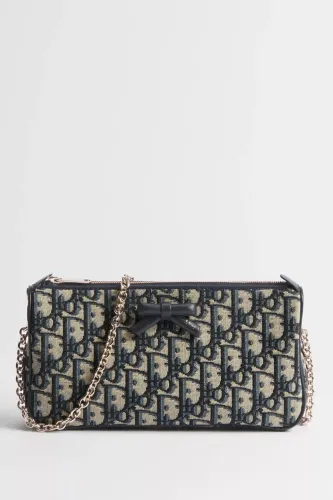 Bolsa Promenade couro legítimo azul marinho modelo italiano da Christian Dior