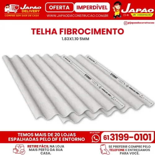 Telha 1.83 x 1.10 Fibrocimento Eternit (Compre na Loja Mais Próxima da Sua Casa)