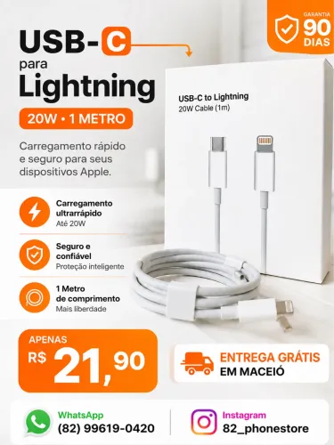 Cabo Para iPhone Novo Entrega Grátis 