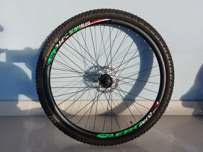 Kit 1 Roda Dianteira Completa Bike Aro 29 Pneu Levorim Express Ex com Câmera De Ar 