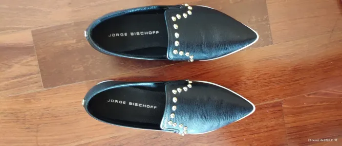 Mocassim preto Jorge Bischoff BR36 couro