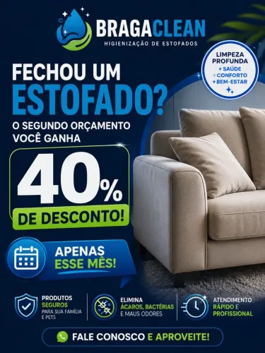 Promoção lavagem de Estofados
