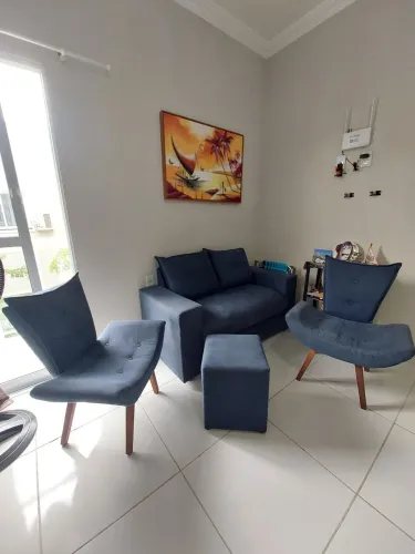 Kit estofados com duas poltronas e um puff