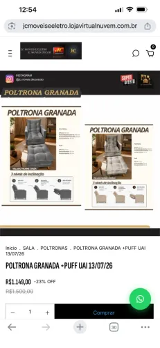 POLTRONA GRANADA COM PUFF