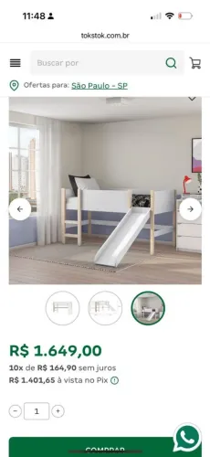 Cama com escorrego