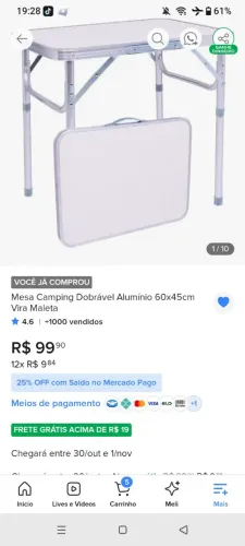 Mesa de alumínio
