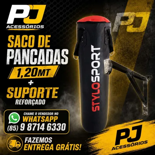 saco de pancada 1,20 reforçado e suporte. entrega grátis