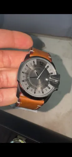 Relógio Diesel Master Chief Pulseira De Couro Marrom