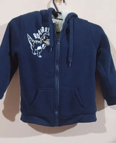 Casaco infantil Marinho Tam 6 moletom com pele