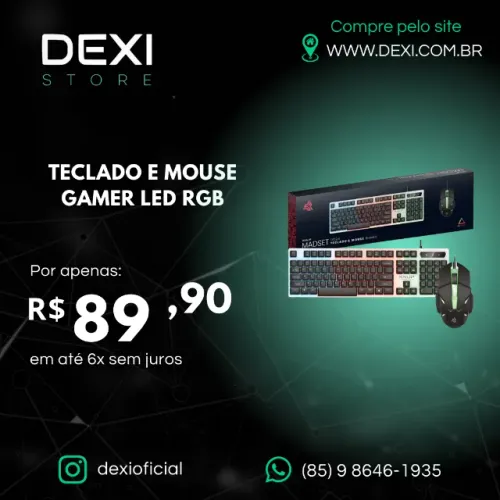 TECLADO E MOUSE GAMER LED RGB