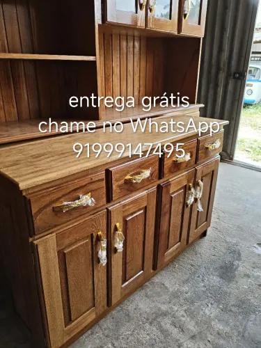 Balcão de cozinha 4 portas madeira maciça angelim frete grátis.
