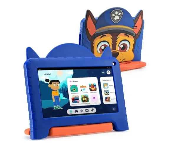 Tablet infantil patrulha canina chase, 4gb de ram e 64 GB tela 7 polegadas