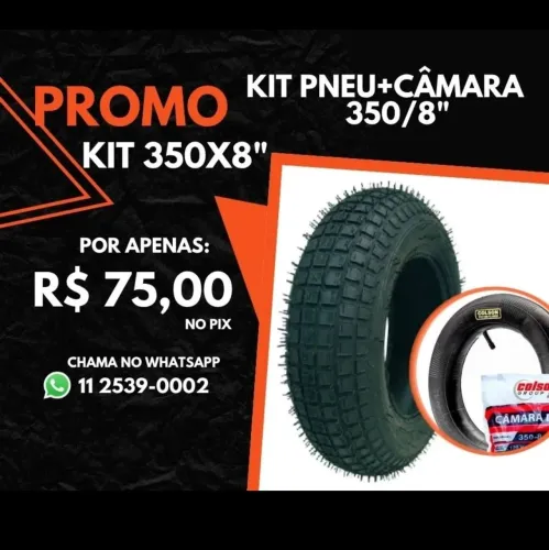 KIT PNEU + CAMARA DE AR 350.8 4 LONAS