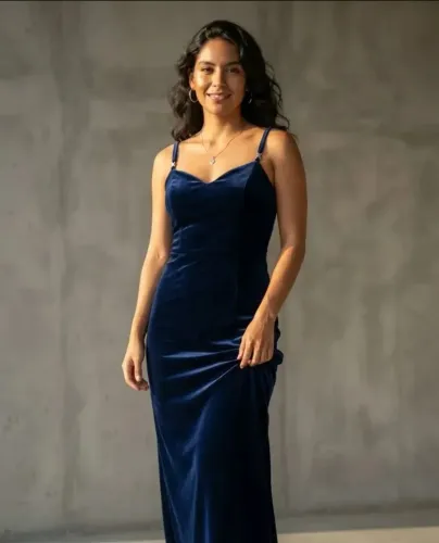 Vestido Longo de Festa em Veludo 