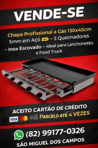 CHAPA PARA SANDUÍCHE PROFISSIONAL 