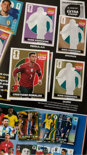 Figurinha Extra Sticker Cristiano Ronaldo Gold