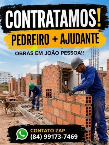Contratamos Pedreiro + ajudante!!