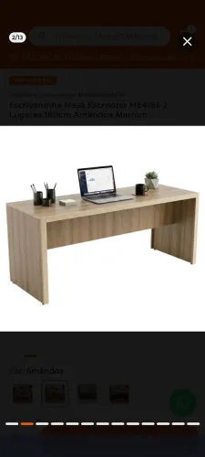 Escrivaninha mesa de escritório me4185 2 lugares 1,80 m