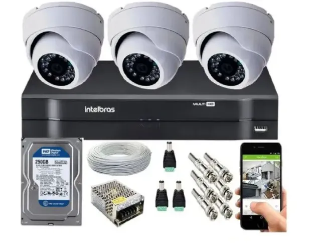 Kit DVR e câmeras Intelbras 