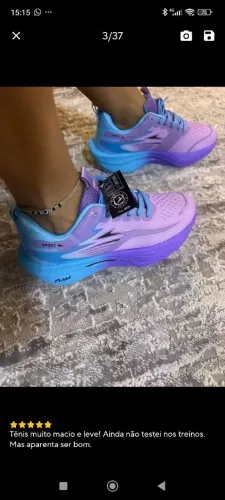 ? Tênis Flan Esportivo Roxo e Azul ? Novo!