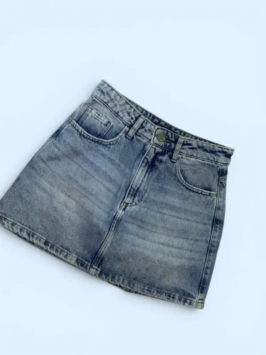 Saia Jeans Curta Riachuelo Lavagem Clara