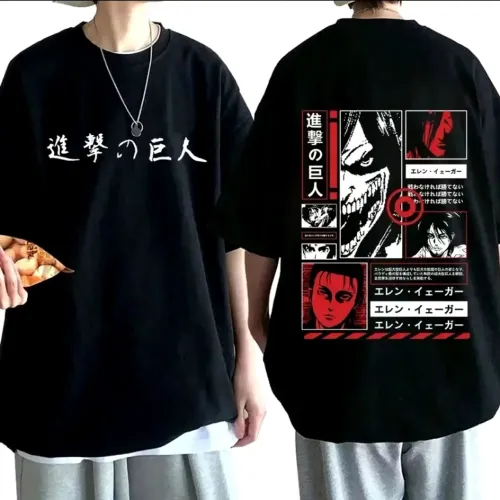 Camiseta Algodão Attack On Titan Eren