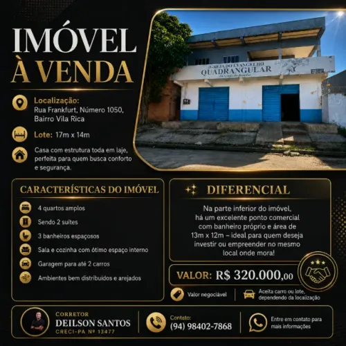 Casa à Venda - Bairro Vila Rica