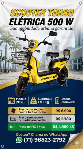 SCOOTER QUE NÃO PRECISA DE HABILITAÇÃO. PROMOÇÃO R$ 4.420,00 À VISTA NO PIX.