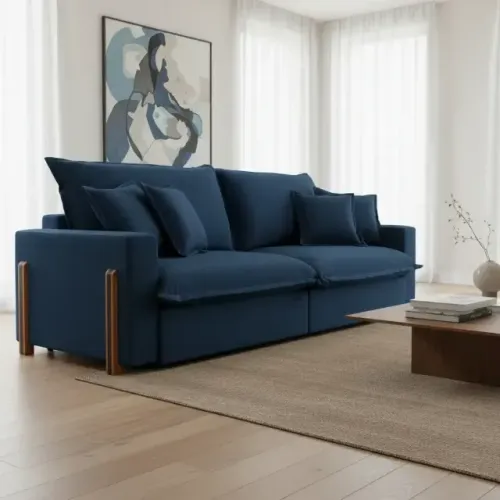 Sofá cama azul marinho 2,50m 