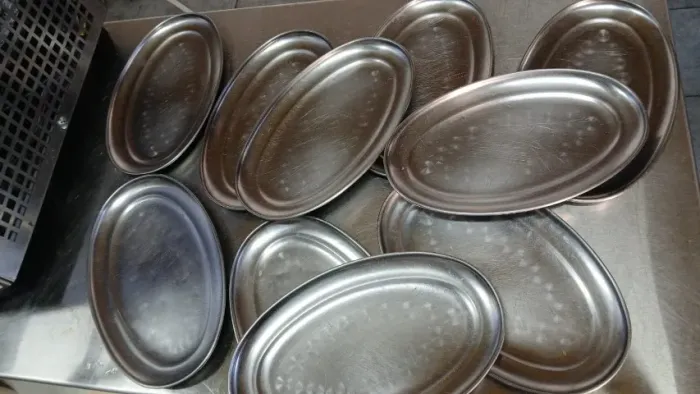Kit 10 Travessa Bandeja 25cm Aço Inox