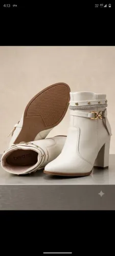 Botas beira rio off withe/branco com salto ? NOVO ? NUNCA USADO