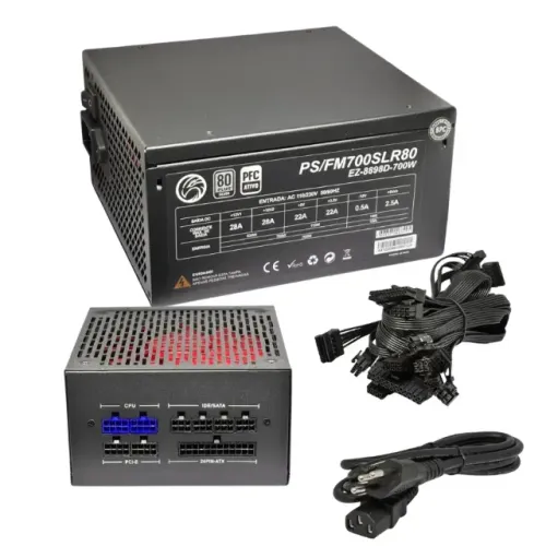 **Fonte ATX 700W Full Modular 80 Plus Silver PFC Ativo NOVA**
