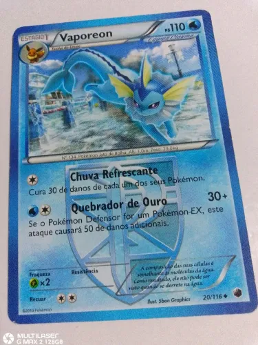 N22 carta pokémon Vaporeon original bem conservada