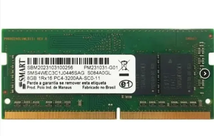 Memória Notebook Smart 8GB DDR4 3200Mhz Original Dell. Duas unidades