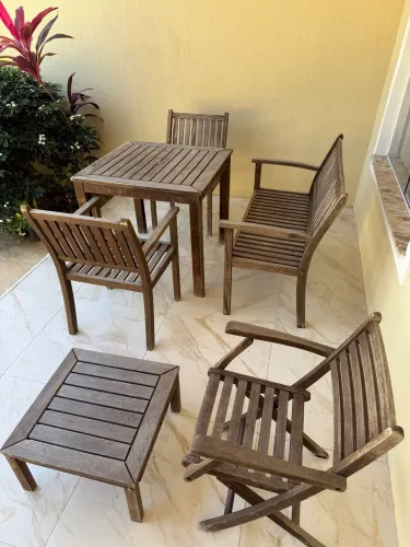 Conjunto de Jardim / Varanda em Madeira Maciça - Completo