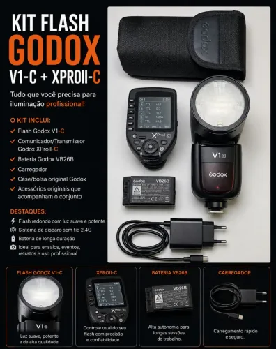 KIT FLASH GODOX V1C + XPROII-C