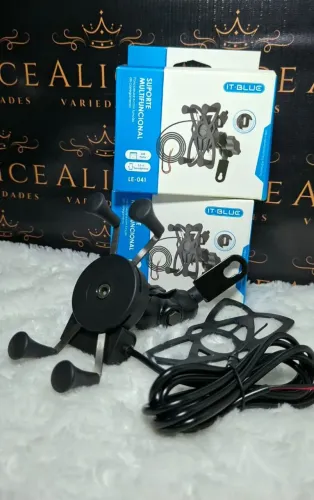Suporte de celular para moto C/ carregador USB