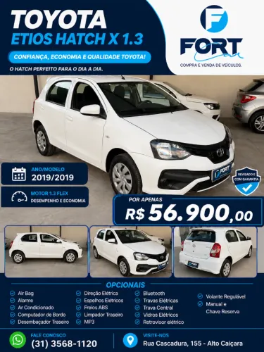 Toyota Etios X 1.3 Flex 16V 5P Mec. 2019