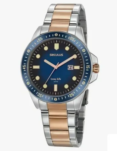 Relógio Seculus Masculino Prateado Long Life 20852gpsvga1