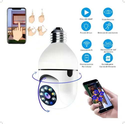 Câmera de Segurança Wi-Fi com visão noturna e giro de 360°