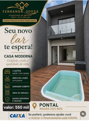 Linda casa com garagem coberta e piscina