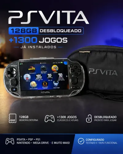 PSVita OLED 128gb (desbloqueado com +1300 jogos)