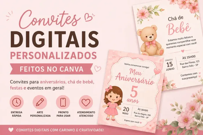 Convites digitais personalizados | Entrega rápida
