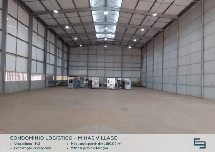 Galpão para alugar em Vespasiano/MG com 1.190 m² Condomínio logístico próximo à MG-010