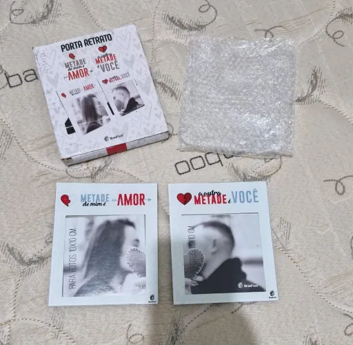 Porta retrato metade casal